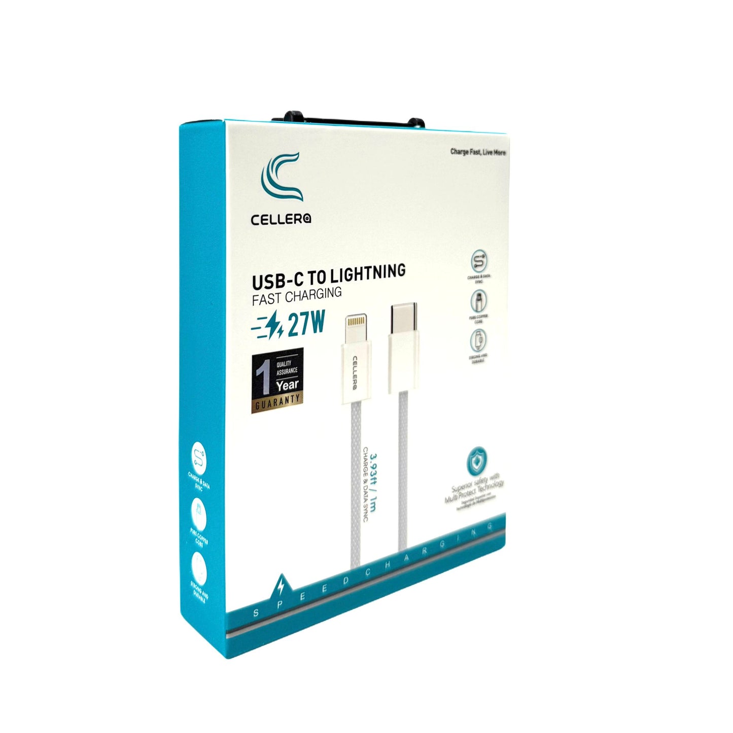 כבל קלוע TYPE C TO LIGHTNING