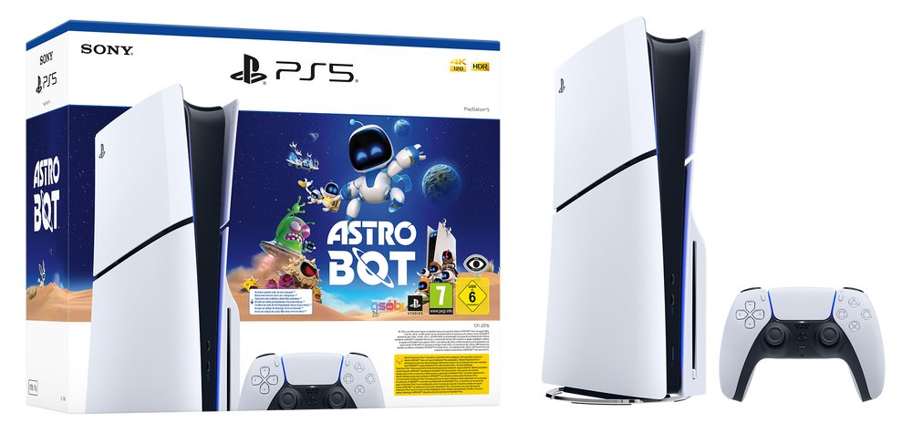 קונסולות בלו ריי PS5® SLIM ושובר למשחק ASTRO BOT